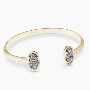 Kendra Scott Elton Cuff Bracelet in Platinum Druzy. Comes with Dust Bag.